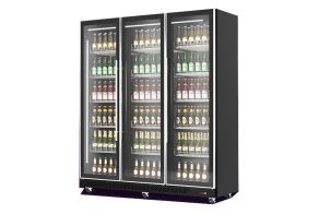 REFRIGERATOR 3 GLASS DOORS BLACK
