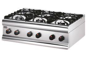 Lincat Silverlink 600 Natural Gas Counter-top Boiling Top - 6 Burners - W 900 mm - 27.0 kW