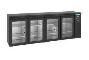 BARCOOLER BLACK 4 GLASS DOORS