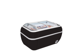 TWIN HEAD B-CF Black Supermarket Cooler / Freezer