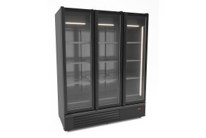 REFRIGERATOR 3 GLASS DOORS BLACK 1555L