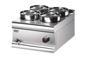 Lincat Silverlink 600 Electric Counter-top Bain Marie - Dry Heat - Round Pots - Base + 4 Pots - W 450 mm - 0.75 kW