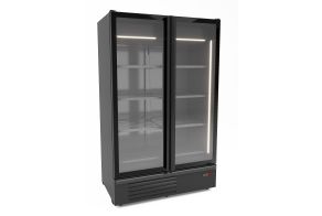 REFRIGERATOR 2 GLASS DOORS BLACK 1200L