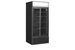 FSC891S Black Black 2-door display cooler with canopy