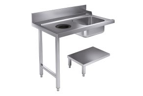 ENTRY TABLE BOTTOM SHELF WITH WASTE HOLE 1200 LEFT FOR 7280.0045-0046