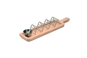 Taco Tray with Wooden Base