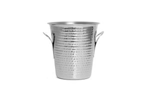 Hammered Conical Ice Bucket Silver