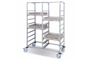 18 Rail Double Dishwasher Rack Trolley