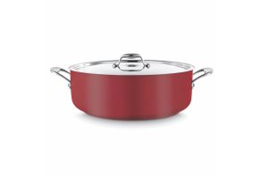 Red Casserole with Lid Ø280