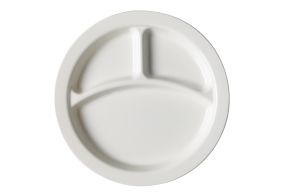 Ø229mm White Three-Compartment Plate