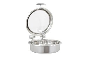 Round Intrigue Induction Chafer w/Glass-top & St/Steel Food Pan