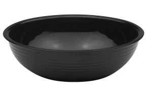 1.6L Black Polycarbonate Ribbed Bowl