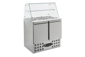 REFRIGERATED SALADETTE WITH GLASS COVER 2 DOORS