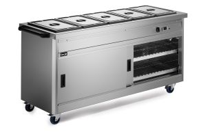 Lincat Panther 670 Series Free-standing Hot Cupboard - Bain Marie Top - 5GN - W 1855 mm - 5.2 kW