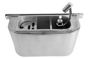 SINK FOR ICE CREAM SCOOP WITH SCOOP SHOWER 410X120X270  WITH WATER DRAIN HOLE, WATER CONNECTION AND OVERFLOW PIPE