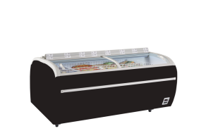 TWIN 220B-CF Black Supermarket Cooler / Freezer