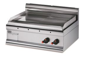 Lincat Silverlink 600 Natural Gas Counter-top Griddle - Half-Ribbed Plate - W 750 mm - 7.5 kW