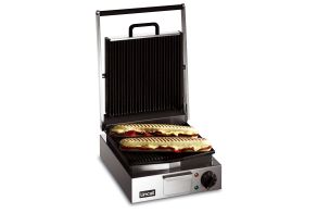 Lincat Lynx 400 Electric Counter-top Single Panini Grill - Ribbed Upper & Lower Plates - W 310 mm - 2.25 kW