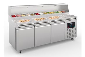 PIZZA COUNTER 3 DOORS 13x 1/3GN CONTAINER